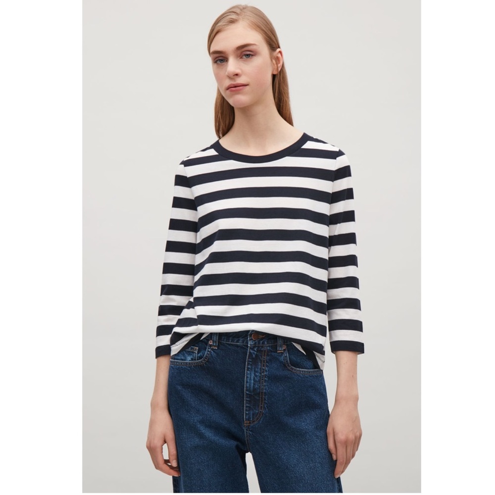 COS Black and White Striped Top